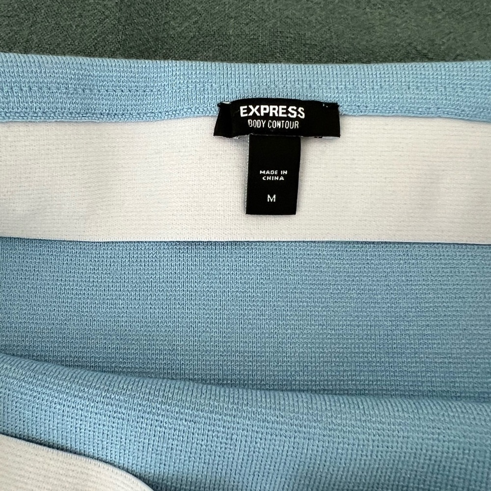 Express Baby Blue Contour Pencil Skirt